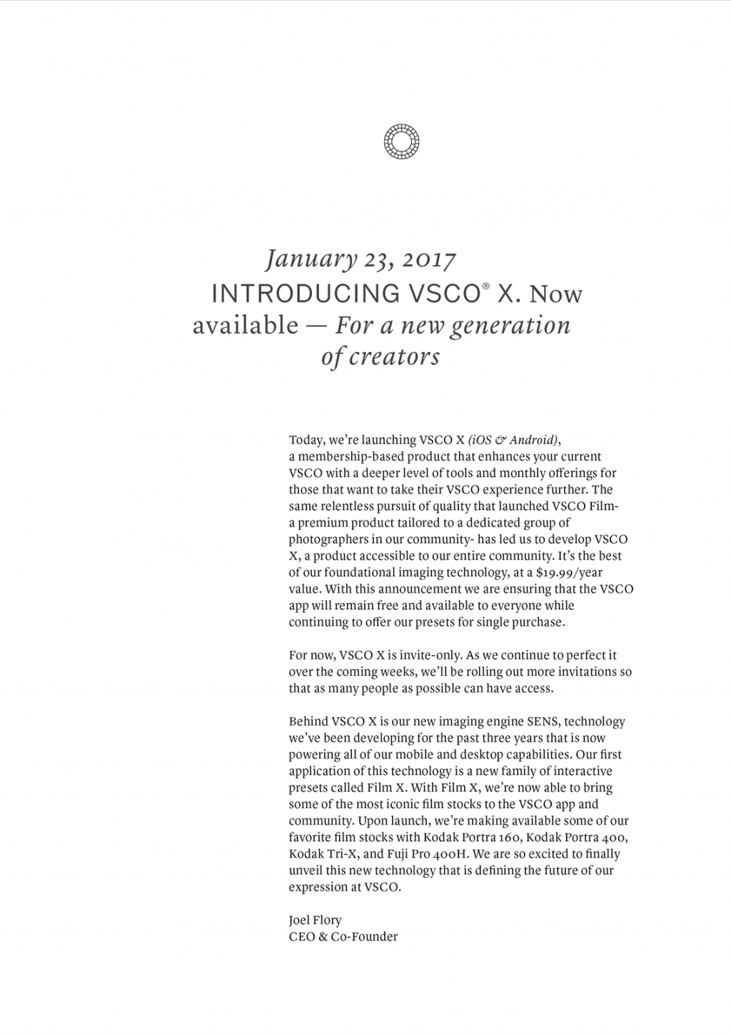 Joakim Jansson VSCO Rebranding